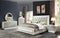 Allendale Eastern King/Queen Bed, Beige PU & Ivory High Gloss